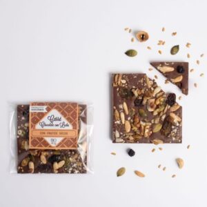 CARRÉ BIO&FT de Chocolate con LECHE, Frutos Secos y Semillas