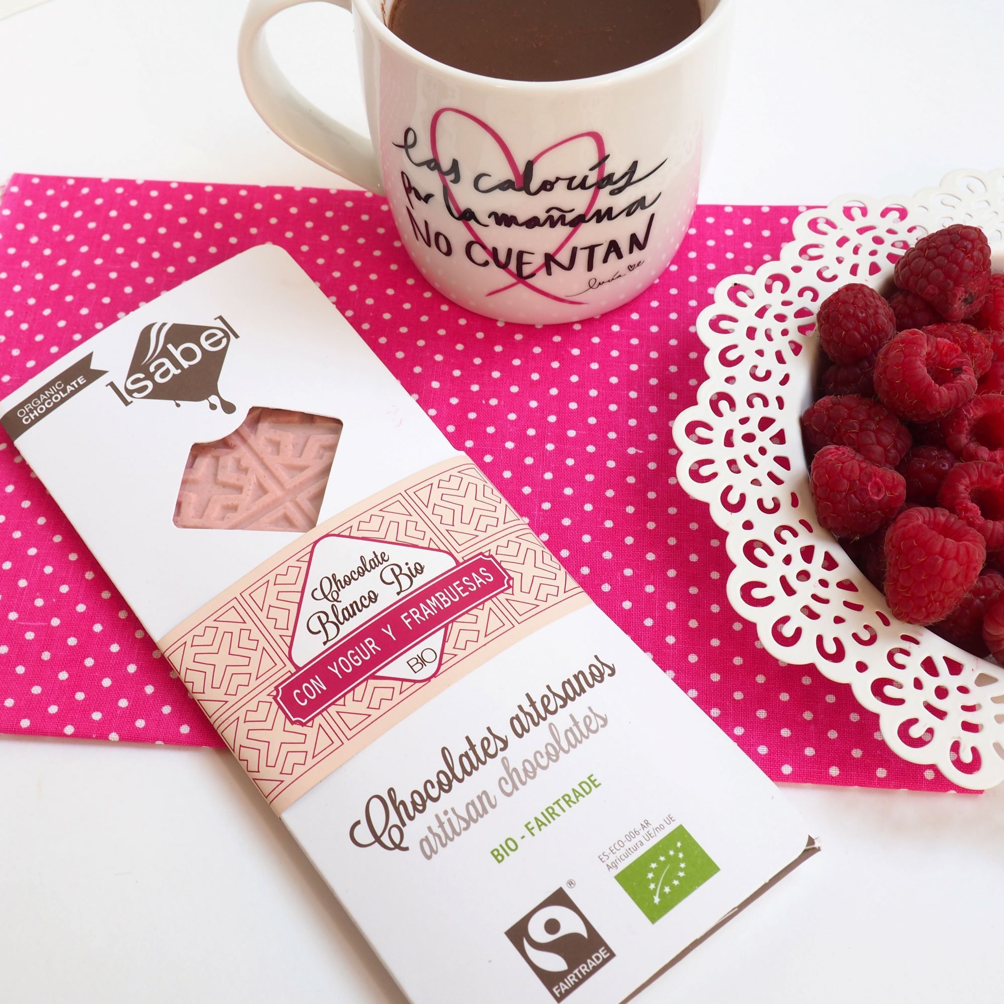 Tableta Chocolate Blanco, Yogur y Frambuesa - BIO y Ecológica 5