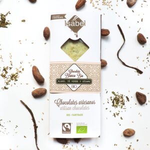 Tableta chocolate Blanco con Algas, Té Verde y Sésamo BIO FAIRTRADE