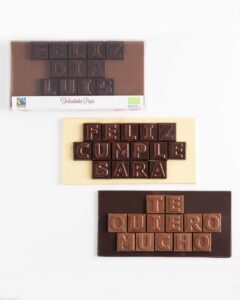 ChocoMensaje BIO. Tableta de chocolate personalizado