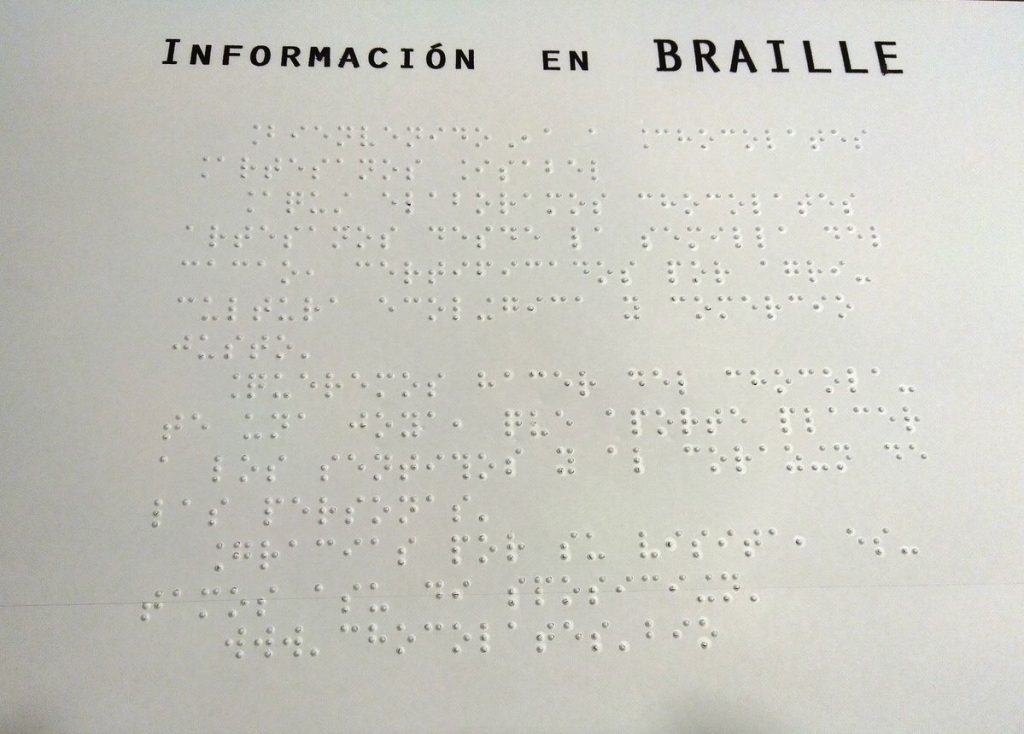 señalización en braille