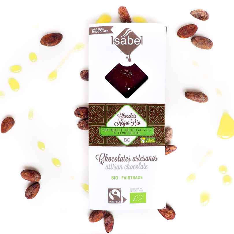 chocolate negro bio aceite oliva flor de sal